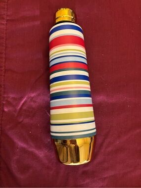 crown & ivy Multi-Stripe Insulated Bottle with Gold Accents
